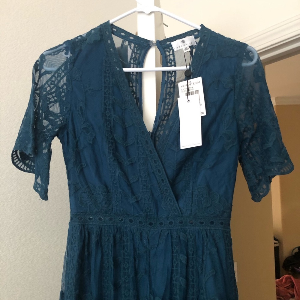 Blue sheer Socialite pantsuit